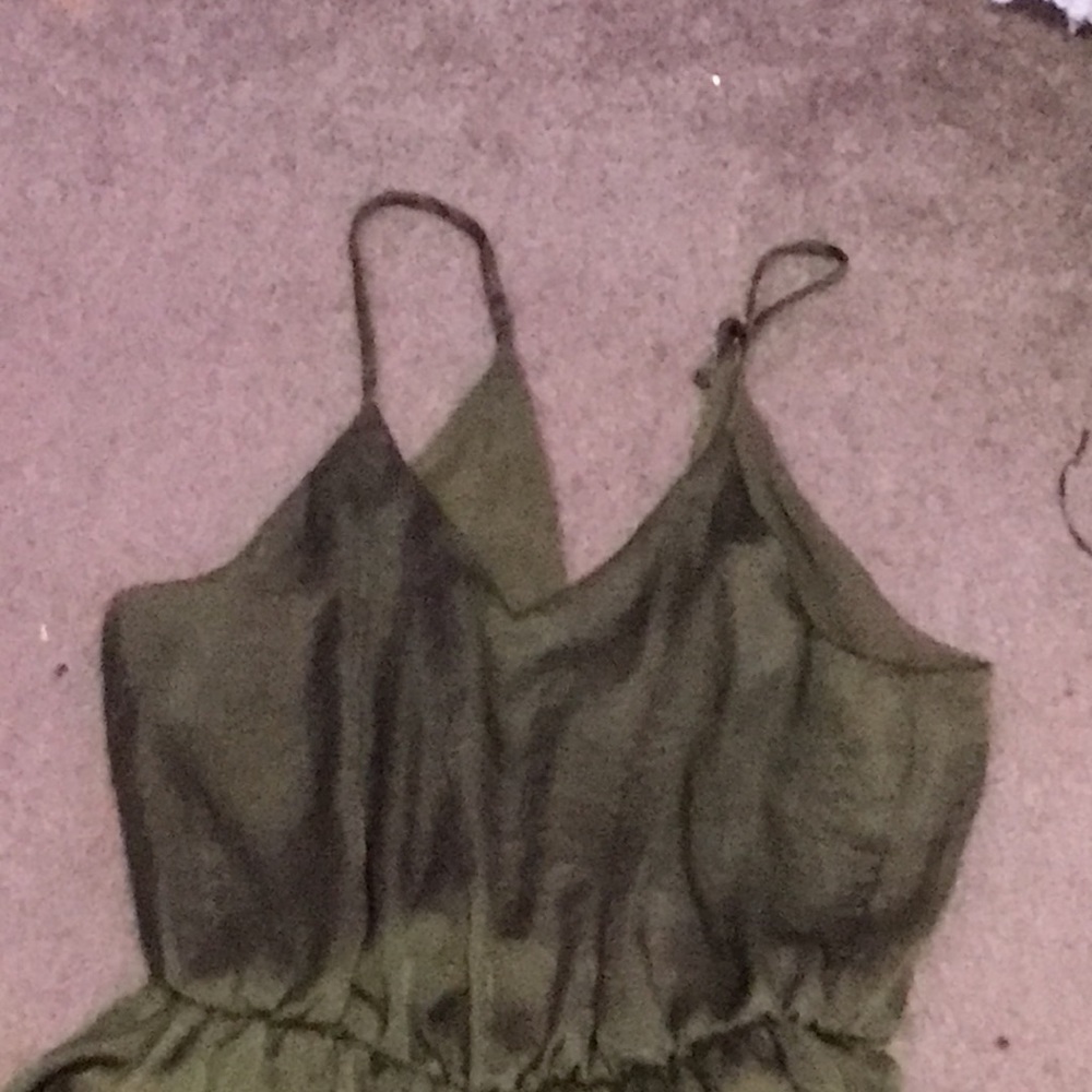 Silky dark green jumpsuit
